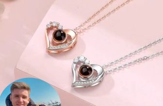 Personalized Necklace with Picture Inside Custom Photo Projection Rose-Gold