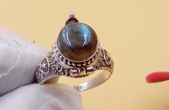 Handmade Labradorite Poison Ring, 925 Sterling silver  Labradorite Box Ring.