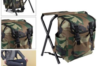 2in1 Oxford Fishing Tackle Backpack Bag,Camping Hiking Foldable Stool Seat Chair