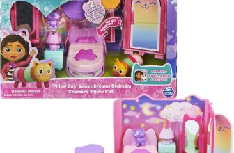 Gabby’S Dollhouse, Sweet Dreams Bedroom with Pillow Cat Figure and 3 3 Furnitur
