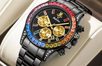 Womens Luxury Diamond Style Watch Colourful Crystal Edges