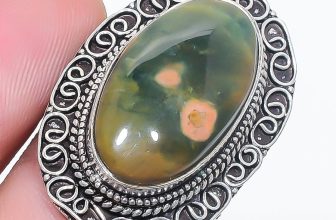 Ocean Jasper Gemstone Ring Handmade Unique Design Vintage Jewelry 8.50″ VR 1201