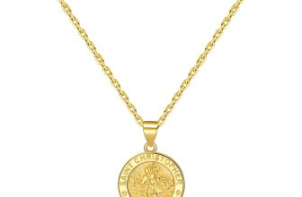 Gold Plated Sterling Silver St Christopher Necklace