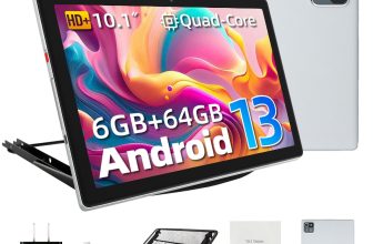 Android 13 Tablet 10.1 Inch Quad-Core 6GB RAM 64GB With Stand Touchscreen WIFI