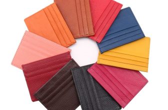 Men Women Thin Card Holder Coin Purse Leather Clip Ferrule Small Horizontal