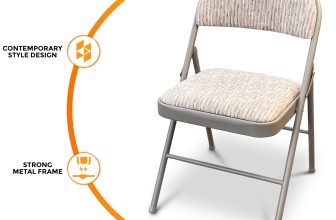 NEW DELUXE STRONG STEEL METAL FRAME CHAIR FABRIC PADDED FOLDING OFFICE BACK REST