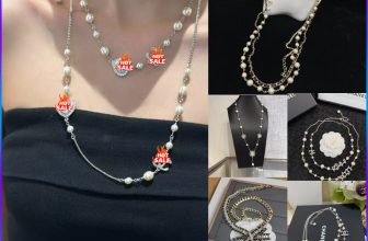 Elegant Crystal Pearl Jewelry Suit Accessories Ornaments Sweater Chain Necklace&