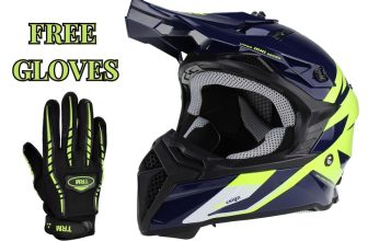 Motocross Helmet + Gloves MX Enduro Off Road Quad Dirt Bike Road Adult RSX221