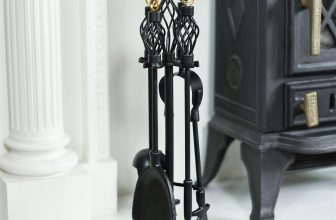 “Dudley” Polished Brass & Black Iron Fireside Companion Set 45cm