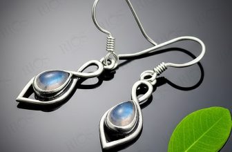 Natural Moonstone Infinity Earrings | 925 Sterling Silver Teardrop Hook Earrings