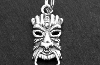 925 Sterling Silver Hawaiian Tiki Pendant Charm Maori Tribal Totem Mask Talisman
