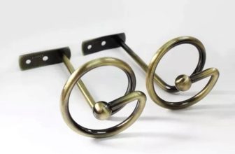 Set Of 2 Metal Twist Curtain Pole Holdback Tieback Antique Brass