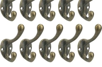 20 x Classic Antique Industrial Style Double Coat Hooks Vintage Cast Iron Hanger