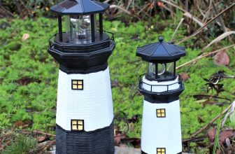 SOLAR POWERED LIGHTHOUSE  ROTATING LED GARDEN LIGHT HOUSE DECOR