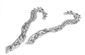 Dragon Bookmark Blanks Antique Silver Tone 3pcs 115mm Long Halloween Crafts