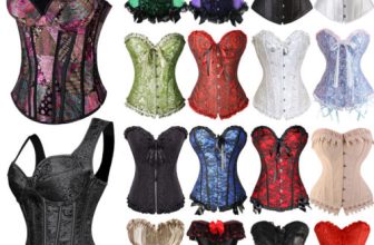 Women Plus Size Boned Brocade Overbust Corset Bustier Top Waist Training Cincher