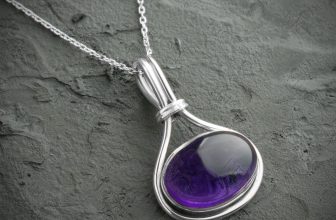 Handmade 925 Sterling Silver Amethyst Necklace with Oval Purple Pendant Boxed