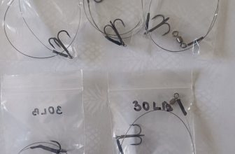 5 Wire Trace 30lb Pike Fishing Dead Bait Ring Size 6 Barbed