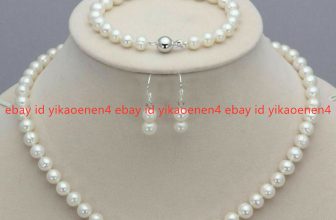 New 7-8mm Real Natural Freshwater Pearl Necklace Bracelet Earrings Jewelry Set