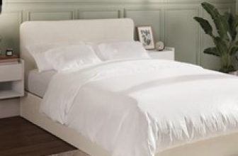 Chiswick Ottoman Storage Bed Double Natural Fabric Upholstered Gas Lift