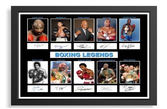 (113) boxing legends x10 signed a4 photograph framed unframed reprint +++++++