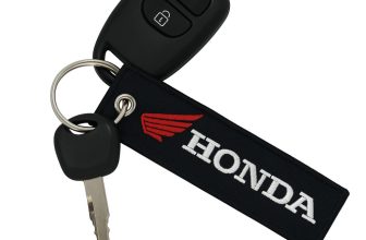 Honda Fabric Embroidery Keyring For Motorcycles and Keyfob – Black 13cmX3cm