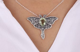 Green Amethyst Gemstone 925 Sterling Silver Jewelry Vintage Pendant 1.2″ Gift