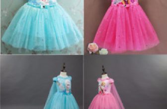 Kids Girls Elsa Anna Princess Summer Birthday Party Tutu Fancy Dress 2-8 Years