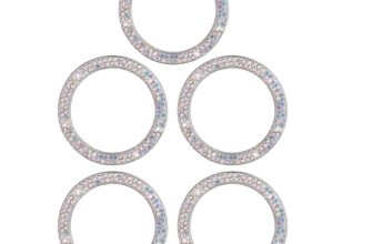 5 Pcs Car Interior Decoration Start Stop Button Cover Ignition Ring Push