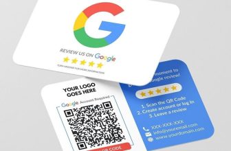 100 Business Cards with Google Review Rating QR Code Custom With Logo Branded