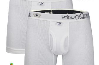 SOFTY® 2 PIECE PACK MENS RIB FABRIC DESIGNER COTTON BOXER SHORTS UNDERWEAR