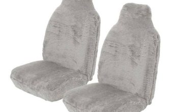 For Kia Rio (2005-11) Grey Sheepskin Faux Fur Car Seat Covers – 2 x Fronts
