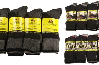 12 Pairs Men’s Ultimate Work Boot Socks, Cushion Sole, Reinforced Toe, Size 6-11