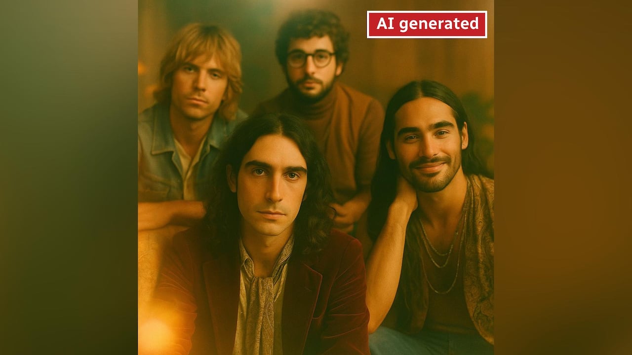 An AI-generated photo of a band.