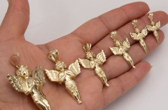 Diamond Cut Praying Angel Charm Pendant Real SOLID 10K Yellow Gold