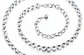 Women’s Silver Chain Belt with Diamante Crystals for Clothing Dress Party Wear