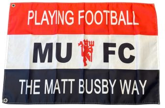 MAN UNITED PLAYING FOOTBALL THE MATT BUSBY WAY 3X2 FT FREE UK 48HR POST