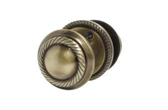 Antique Round Door Knob Set Including Tubular Latch – Georgian Style Sprung