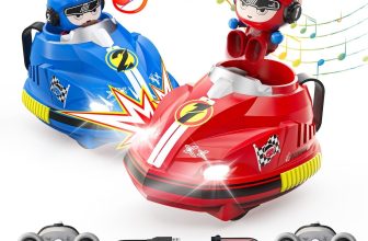 2 Pack Remote Control Bumper Cars with Ejecting Drivers, Toys for Kids 6-12years