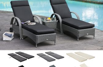 Set of 2 Sun Lounger Cushions ONLY Replacement Cushions for Rattan Furniture