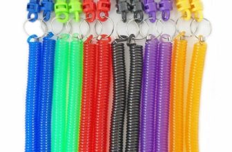 New  SPIRAL KEY CHAIN Retractable Clip On Ring Stretchy Coil Spring Keyring UK