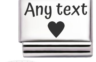 Personalised Charm Custom TEXT engraved Heart fits Italian Nomin. bracelets 9 mm