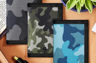 Mens Boys Canvas Camo Blue Green Grey 3 Card ID Window Trifold Ripper Wallet