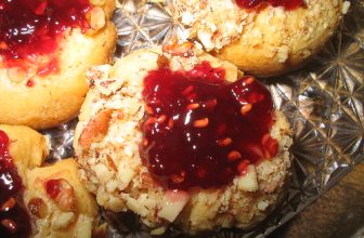 Raspberry Almond Thumbprint Cookies