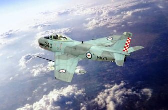 1:72 Commonwealth Aircraft Corporation (CAC) “Sea Sabre” Mk. 41; aircraft “840 (s/n 142833)” of the Royal Australian Navy 805 Squadron (VF-805); HMAS Melbourne (R 21), 1979 (Whif/modified Sword kit)