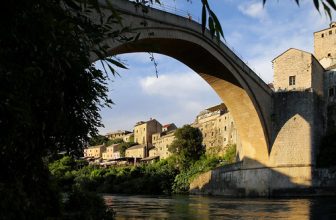 The historical Ottoman-style Stari Most bridge