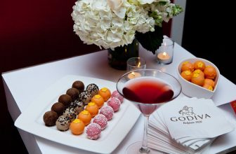 Godiva Cake Truffles and my pomegranate chocolate vodka martini