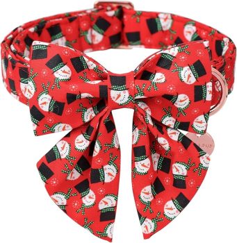 Christmas Dog Collar with Bow Tie