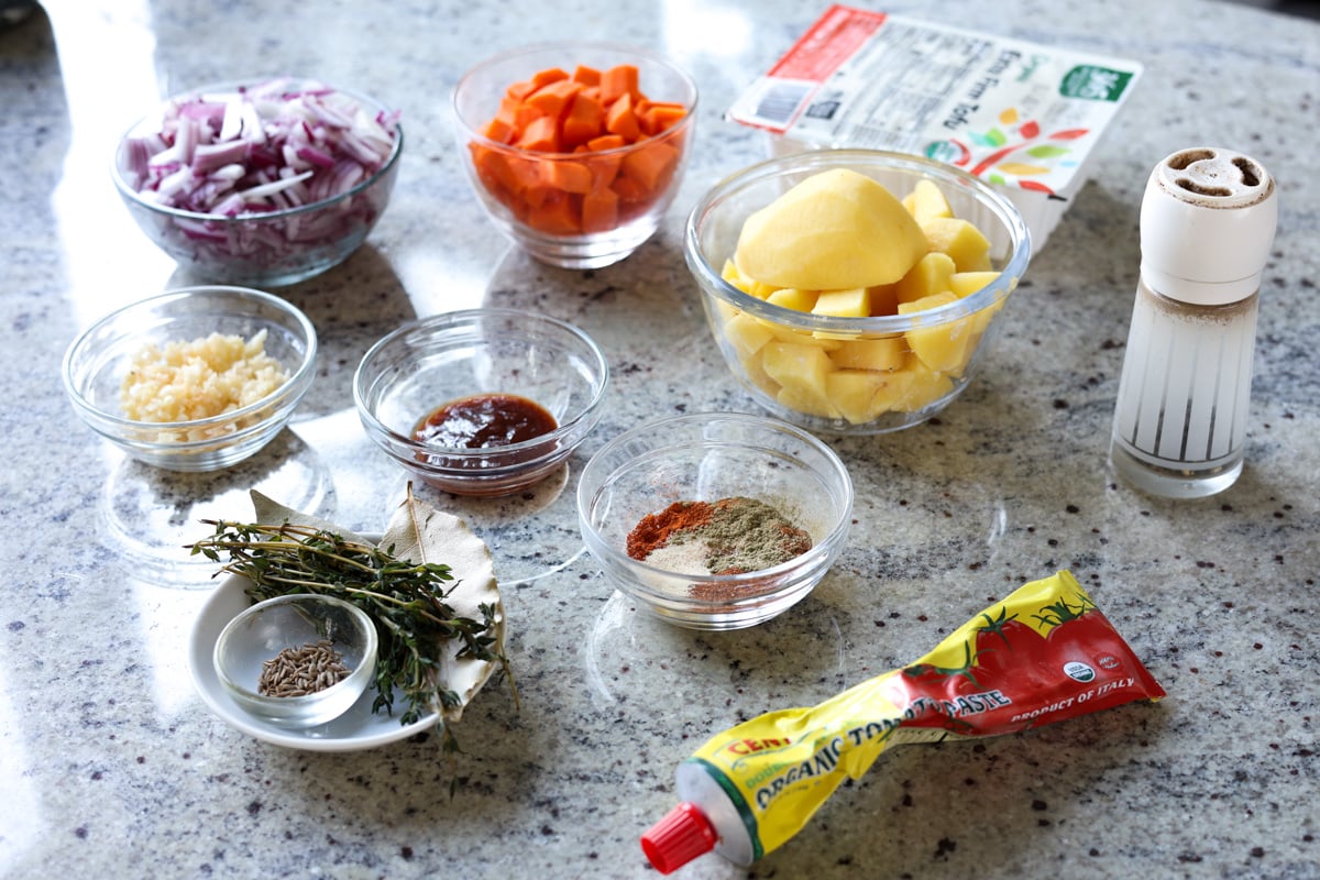 braised tofu and veggies ingredients