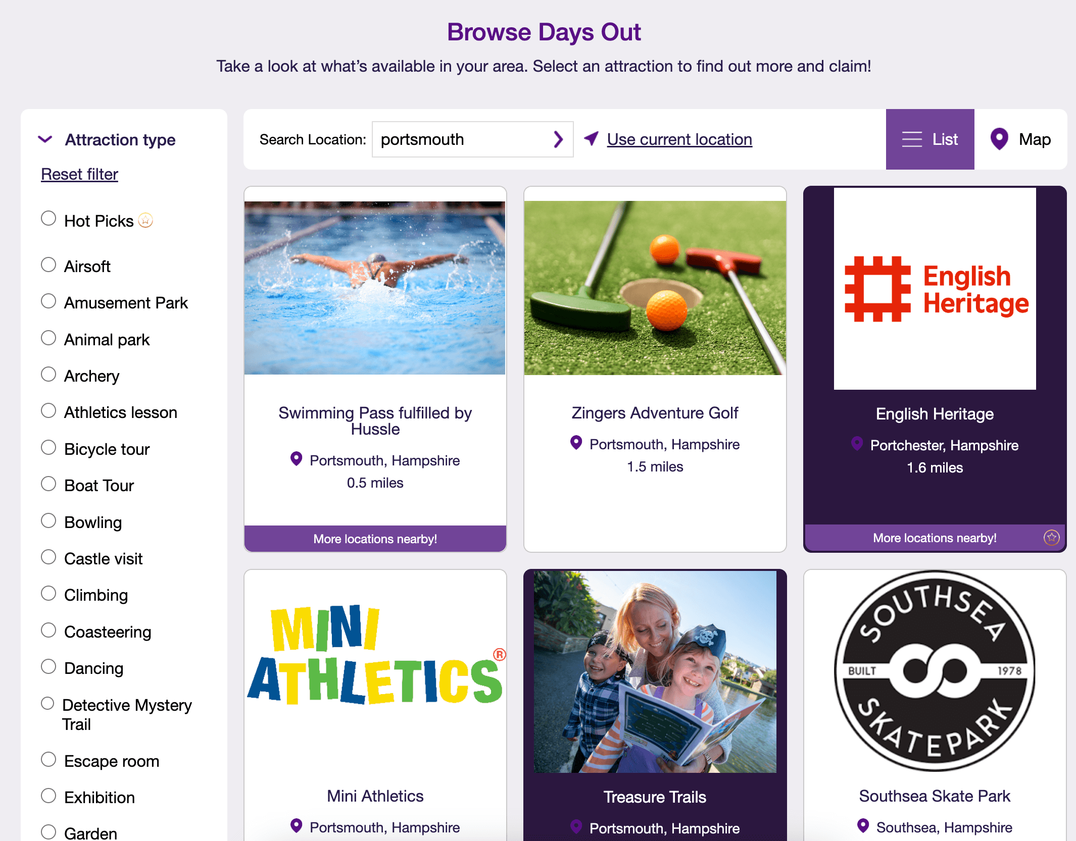 browse money saving expert days out